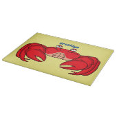 Cute red crab cartoon illustratie snijplank (Hoek)