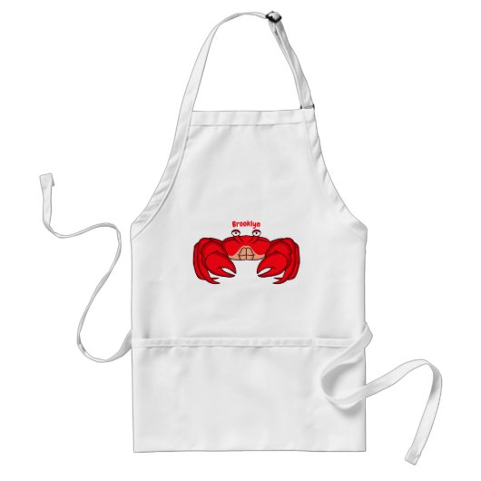 Cute red crab cartoon illustratie standaard schort (Voorkant)