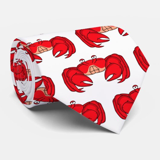 Cute red crab cartoon illustratie stropdas (Opgerold)