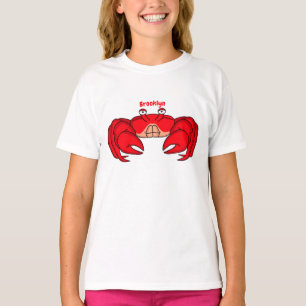 Cute red crab cartoon illustratie t-shirt