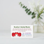 Cute red crab cartoon illustratie visitekaartje (Staand voorkant)