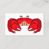 Cute red crab cartoon illustratie visitekaartje (Achterkant)