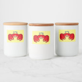 Cute red crab cartoon illustratie voedselcontainer etiket (Flessen)