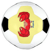 Cute red crab cartoon illustratie voetbal (Gedraaid)