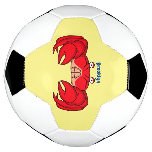 Cute red crab cartoon illustratie voetbal (Gedraaid)