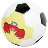 Cute red crab cartoon illustratie voetbal (Drie kwart)