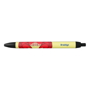 Cute red crab cartoon illustratie zwarte inkt pen