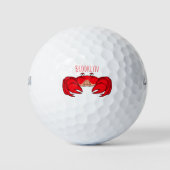 Cute red crab cartoon illustration golfballen (Voorkant)