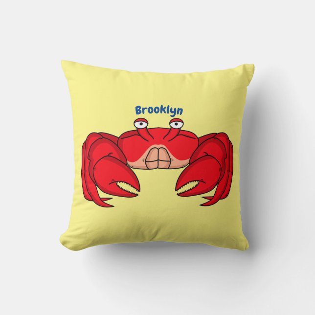 Cute red crab cartoon illustration  kussen (Voorkant)