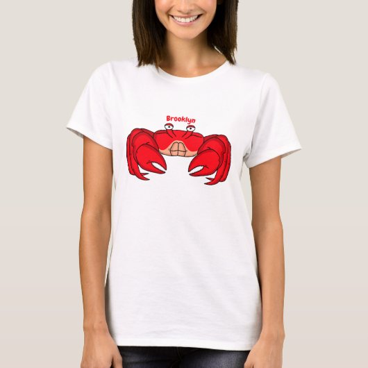 Cute red crab cartoon illustration t-shirt (Voorkant)