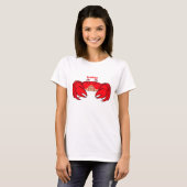 Cute red crab cartoon illustration t-shirt (Voorkant volledig)