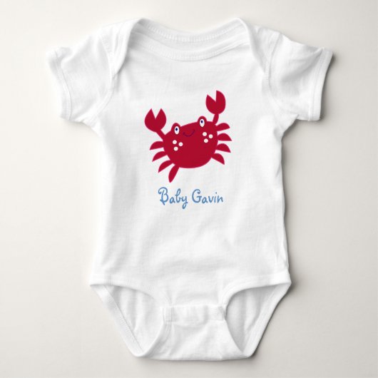 Cute Red Crab onder de Baby Creeper van het Zee Romper (Voorkant)
