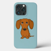 Cute Red Dachshund | Funny Cartoon Wiener Dog Case-Mate iPhone Case (Achterkant)