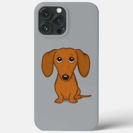 Cute Red Dachshund | Funny Cartoon Wiener Dog Case-Mate iPhone Case (Achterkant)