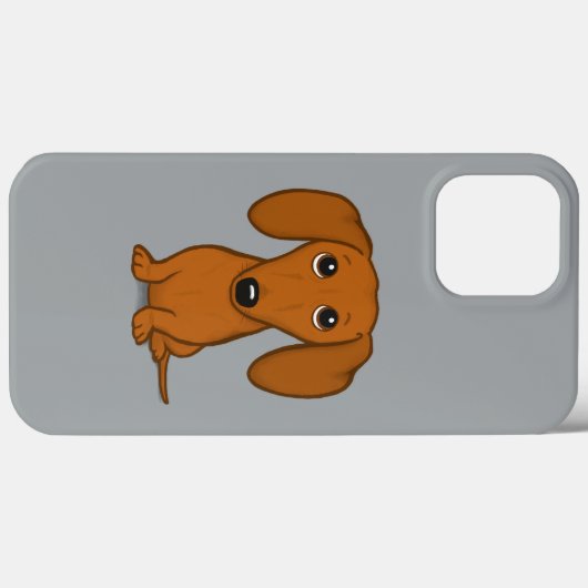 Cute Red Dachshund | Funny Cartoon Wiener Dog Case-Mate iPhone Case (Achterkant (horizontaal))