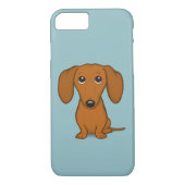 Cute Red Dachshund | Funny Cartoon Wiener Dog Case-Mate iPhone Case (Achterkant)