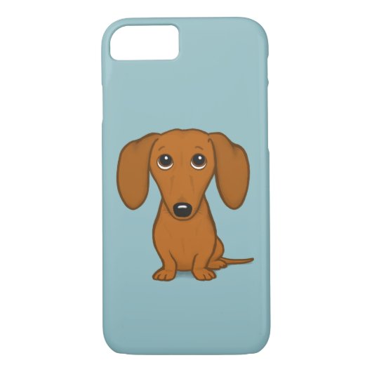 Cute Red Dachshund | Funny Cartoon Wiener Dog Case-Mate iPhone Case (Achterkant)