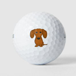 Cute Red Dachshund | Funny Cartoon Wiener Dog Golfballen