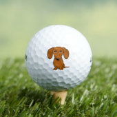 Cute Red Dachshund | Funny Cartoon Wiener Dog Golfballen (Insitu Shirt)