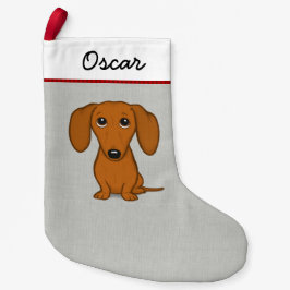 Cute Red Dachshund | Funny Cartoon Wiener Dog Kleine Kerstsok
