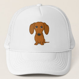 Cute Red Dachshund | Funny Cartoon Wiener Dog Trucker Pet