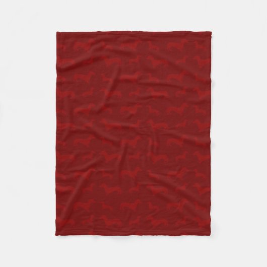 Cute red dachshund-patroon fleece deken (Voorkant)