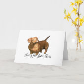 Cute Red Dachshund Sorry voor het verlies van cond Kaart (Gele Bloem)