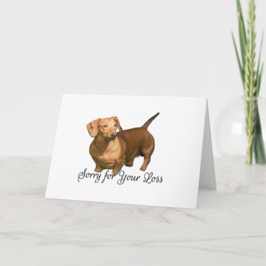 Cute Red Dachshund Sorry voor het verlies van cond Kaart (Voorkant)