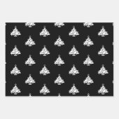 Cute red dark pine green black kerstbomen inpakpapier vel (Voorkant 3)