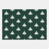Cute red dark pine green black kerstbomen inpakpapier vel (Voorkant 2)