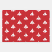 Cute red dark pine green black kerstbomen inpakpapier vel (Voorkant)