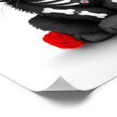 Cute Red Day of the Dead Kitten Cat, white Poster (Hoek)