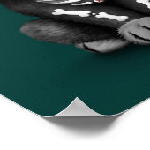 Cute Red Day of the Dead Puppy Dog Blauwgroen Poster (Hoek)