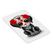 Cute Red Day of the Dead Puppy Dog White Magneet (Rechterzijde)