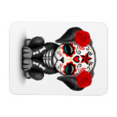 Cute Red Day of the Dead Puppy Dog White Magneet (Horizontaal)