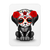 Cute Red Day of the Dead Puppy Dog White Magneet (Verticaal)