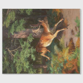 Cute Red Deer in de bosontkoppeling Cadeaupapier (Vlak)