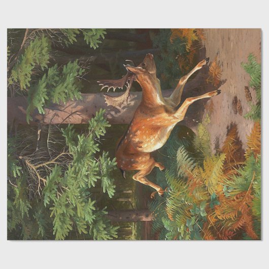 Cute Red Deer in de bosontkoppeling Cadeaupapier (Vlak)