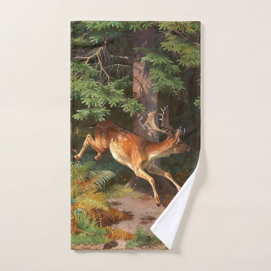 Cute Red Deer in het bos Bad Handdoek (Handdoek)