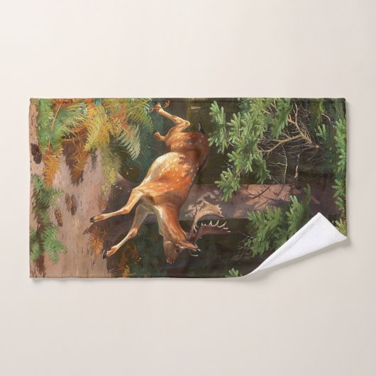Cute Red Deer in het bos Bad Handdoek (Handdoek)