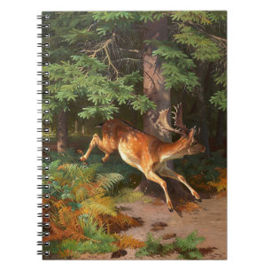 Cute Red Deer in het bos Notitieboek
