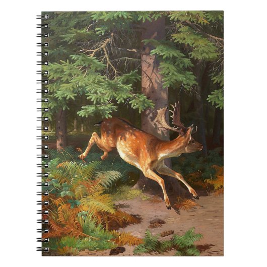 Cute Red Deer in het bos Notitieboek (Voorkant)