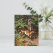 Cute Red Deer in het Briefkaart van het bos (Staand voorkant)