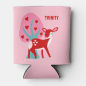 Cute Red Deer Valentijnsdag op persoonlijke titel Blikjeskoeler (Voorkant)
