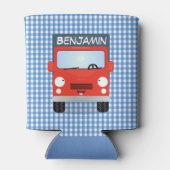 Cute red delivery truck cartoon illustration blikjeskoeler (Achterkant)