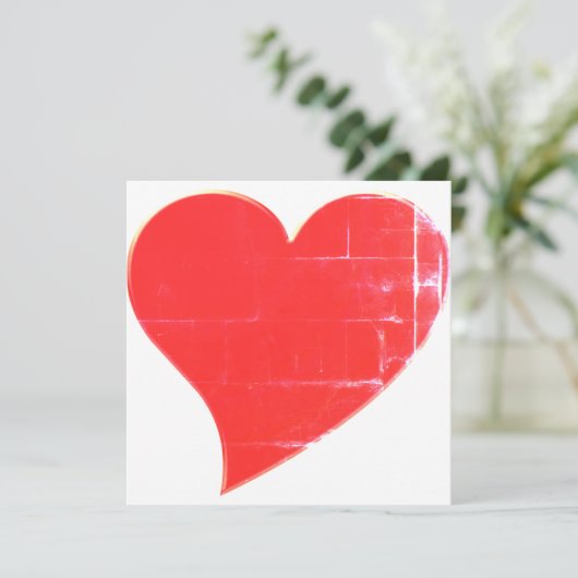 Cute red  distpression hart Valentijn (Staand voorkant)