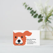 Cute Red Dog | Dierenvriend | Pet Care | Visitekaartje (Staand voorkant)