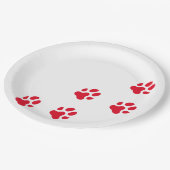 Cute Red Dog Paw Prins Papieren Bordje (Gekanteld)