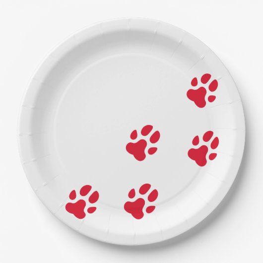 Cute Red Dog Paw Prins Papieren Bordje (Voorkant)