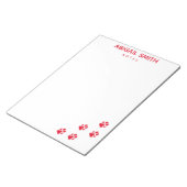 Cute Red Dog Paw Prints - Persoonlijk Notitieblok (Schuin)